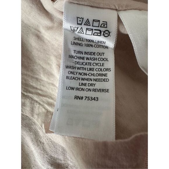 Tahari Women's Beige Linen‎ Sleeveless Dress Size 14 - Picture 7 of 7